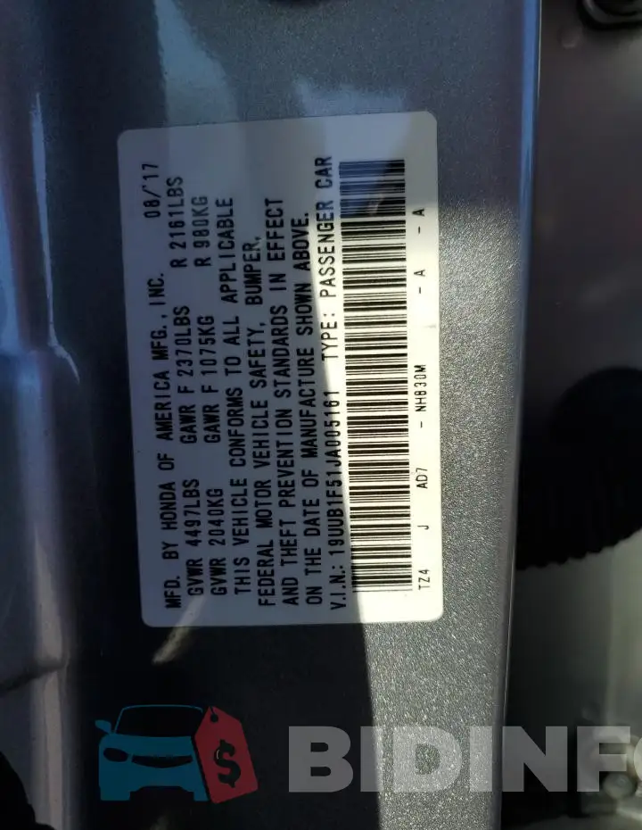 19UUB1F51JA005161 Photo# 13