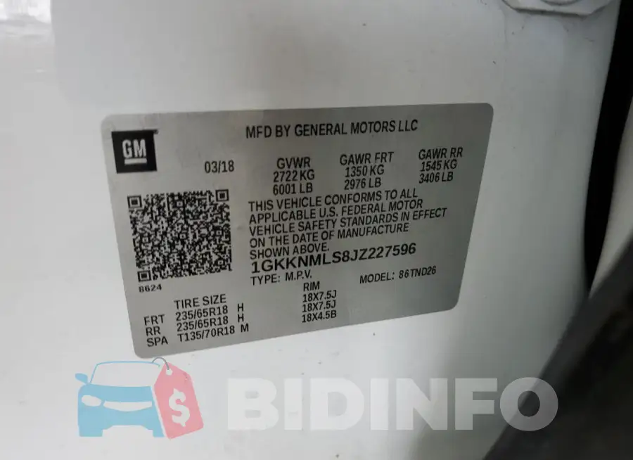 1GKKNMLS8JZ227596 Photo# 13