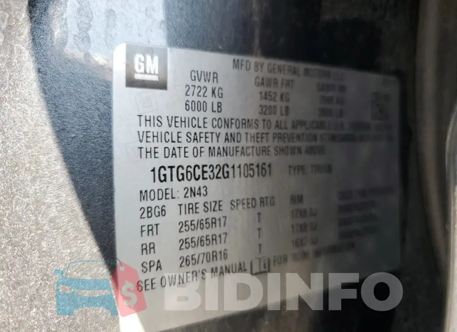 1GTG6CE32G1105161 Photo# 13