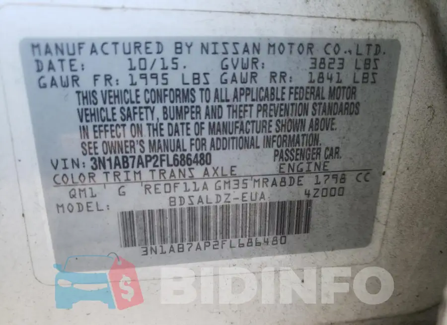3N1AB7AP2FL686480 Photo# 12