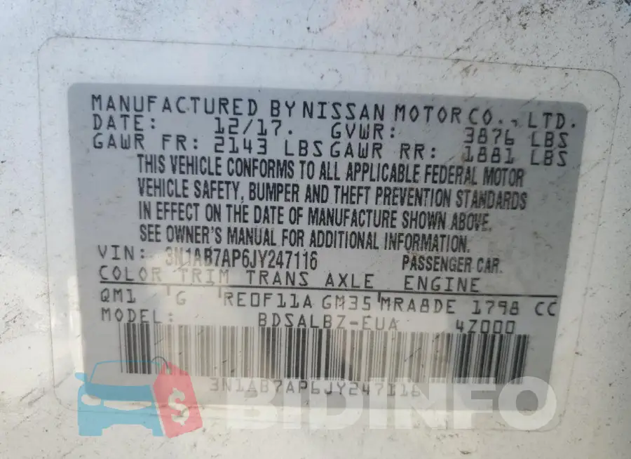 3N1AB7AP6JY247116 Photo# 12