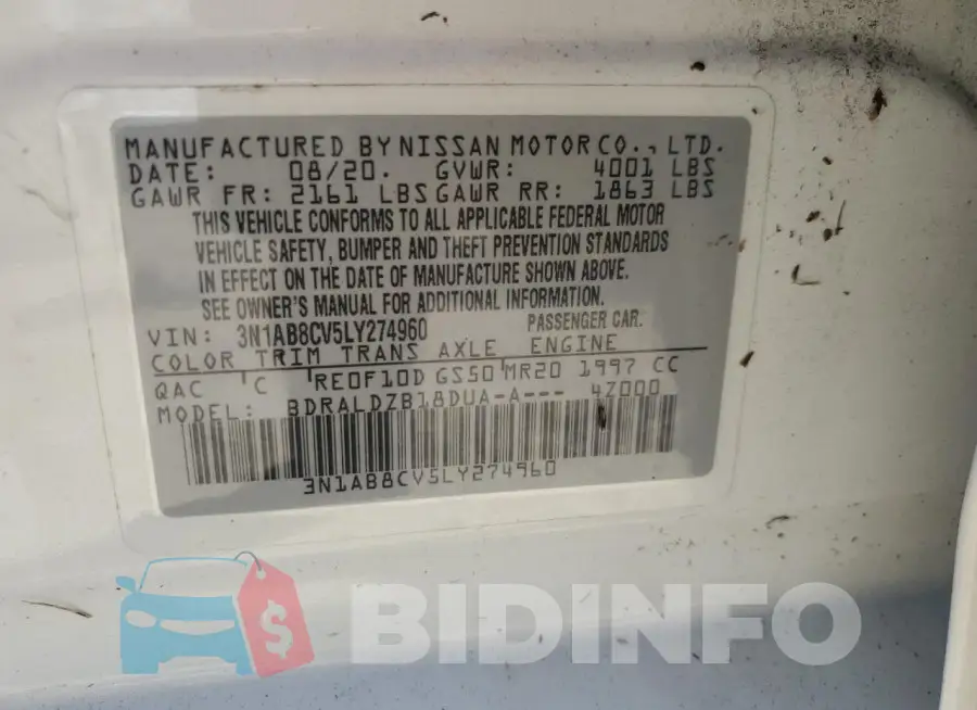 3N1AB8CV5LY274960 Photo# 13