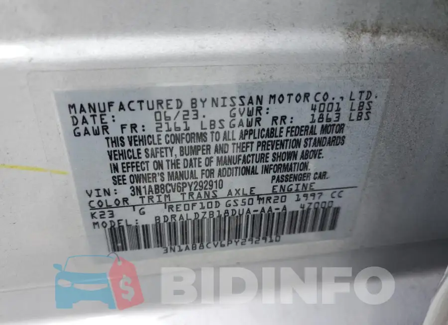 3N1AB8CV6PY292910 Photo# 12