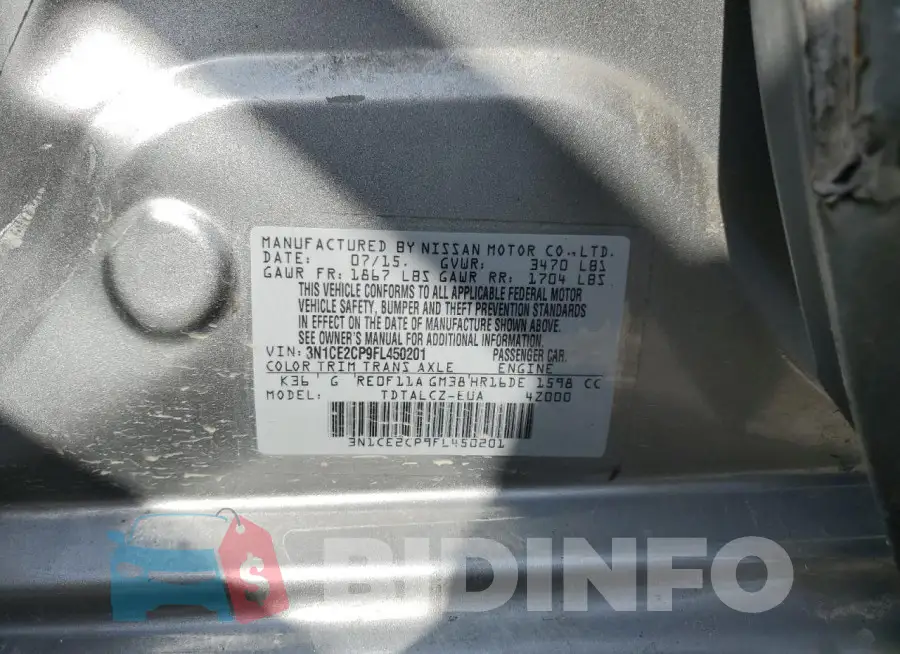 3N1CE2CP9FL450201 Photo# 14