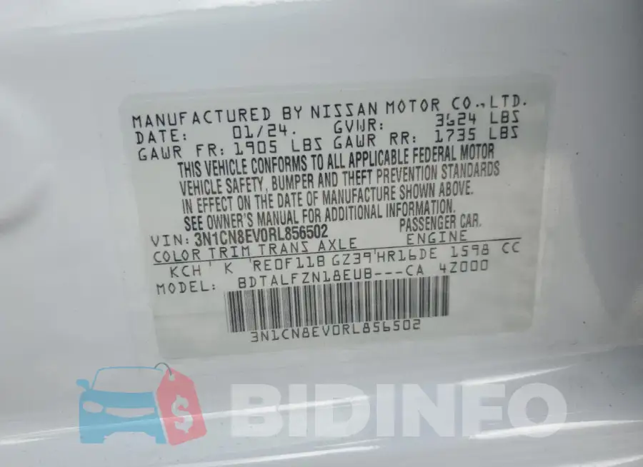 3N1CN8EV0RL856502 Photo# 12
