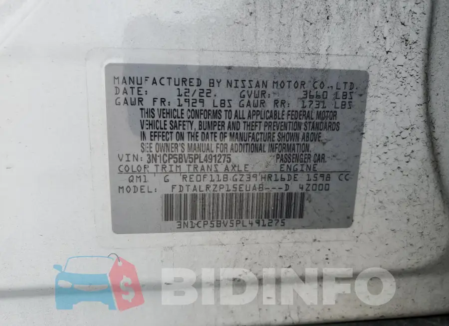 3N1CP5BV5PL491275 Photo# 13