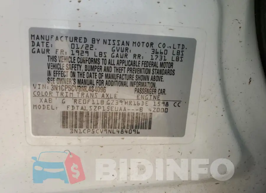 3N1CP5CV9NL484096 Photo# 14