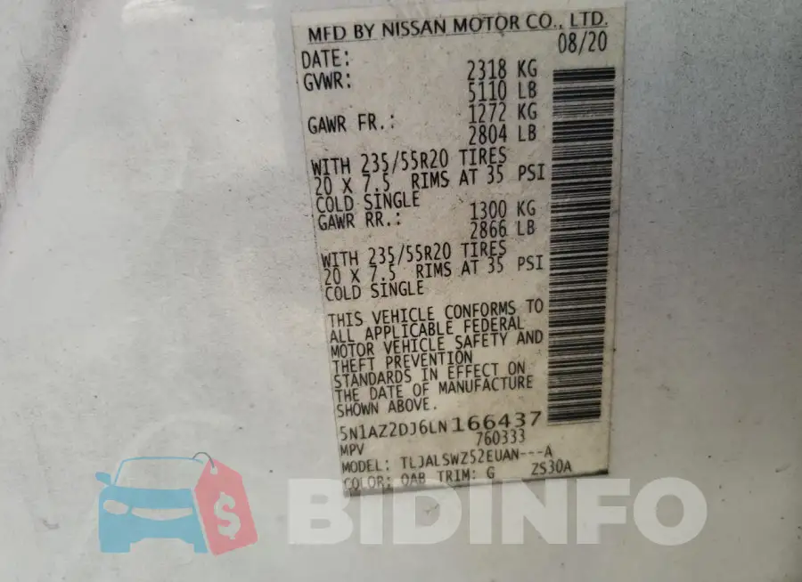 5N1AZ2DJ6LN166437 Photo# 14