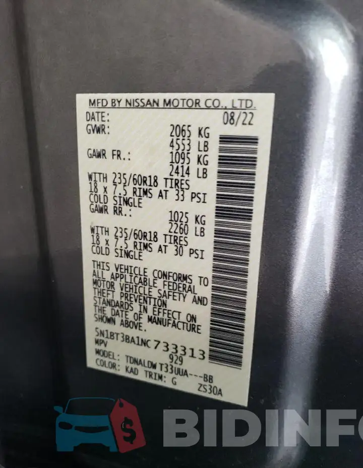 5N1BT3BA1NC733313 Photo# 14
