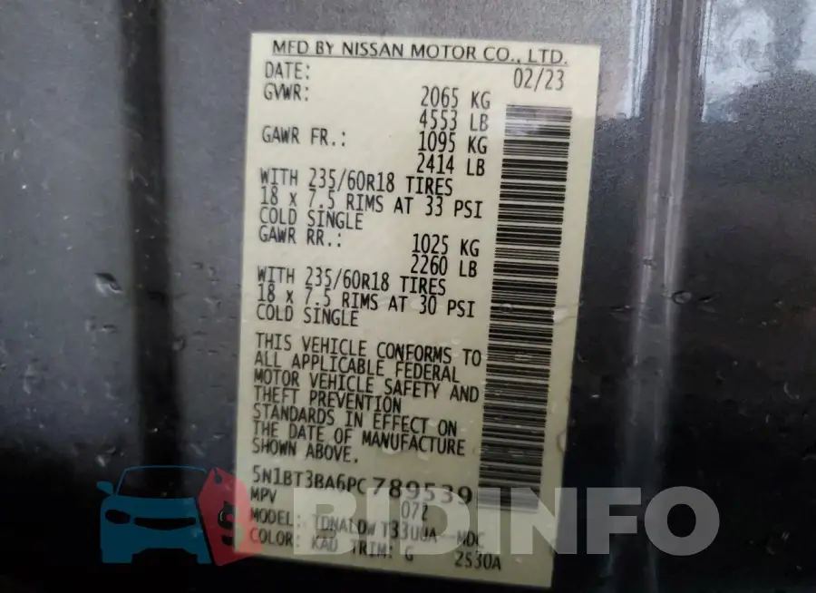 5N1BT3BA6PC789539 Photo# 13