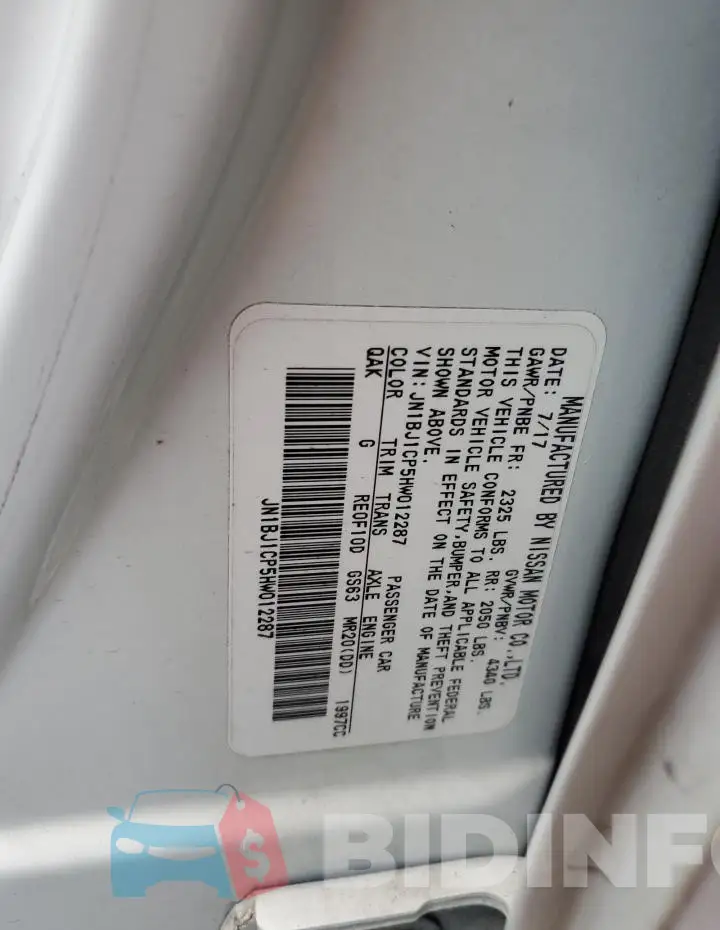 JN1BJ1CP5HW012287 Photo# 13