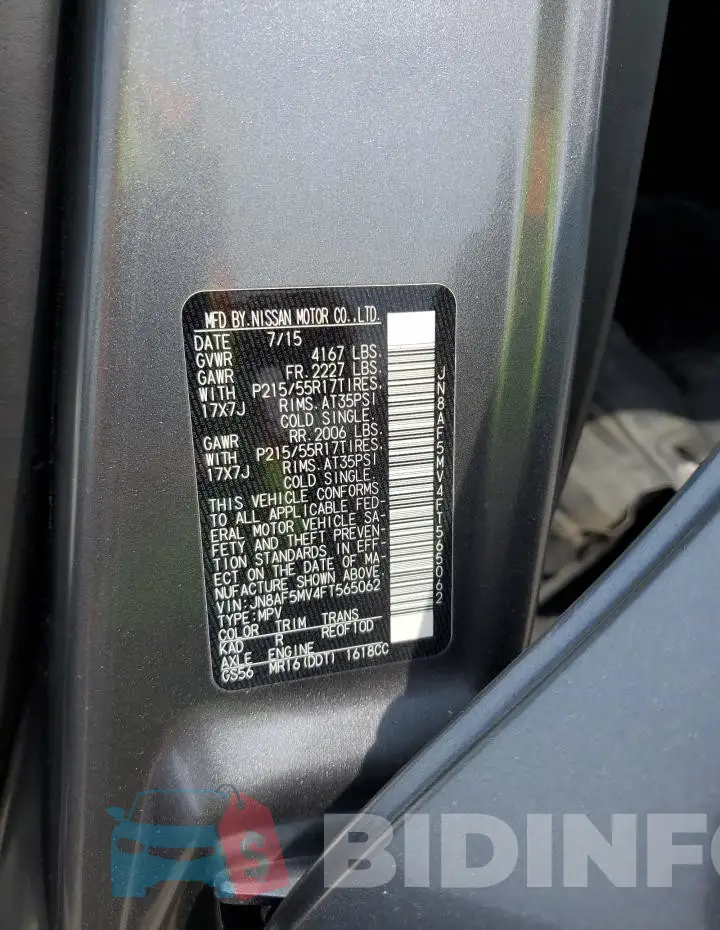 JN8AF5MV4FT565062 Photo# 13