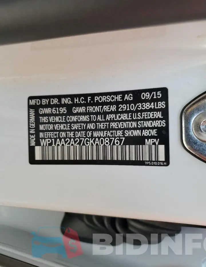 WP1AA2A27GKA08767 Photo# 13