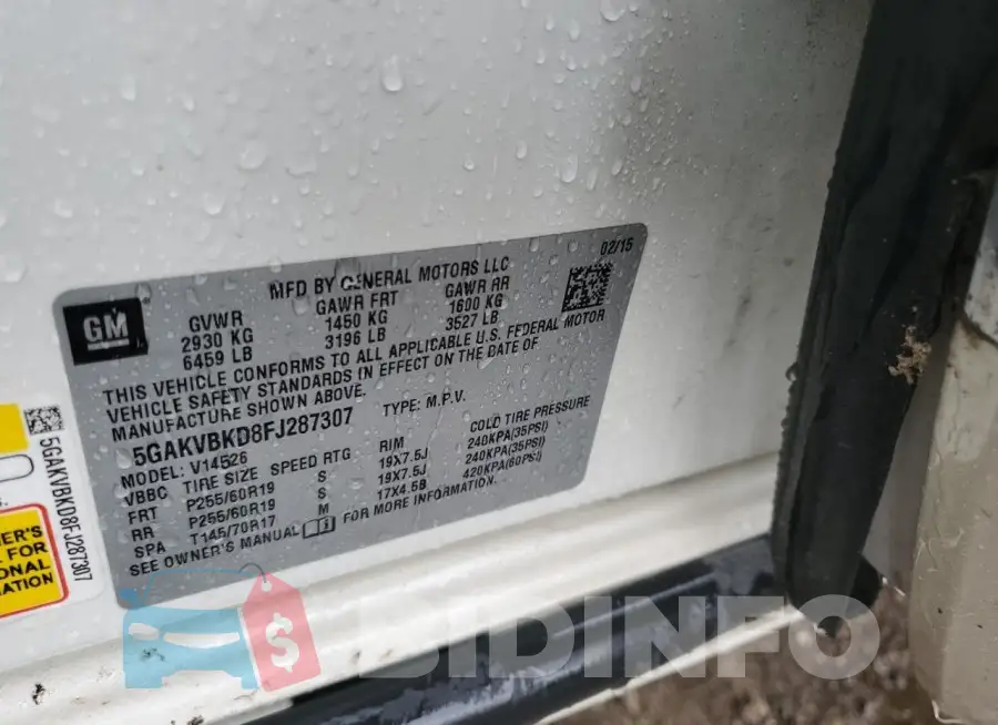5GAKVBKD8FJ287307 Photo# 13