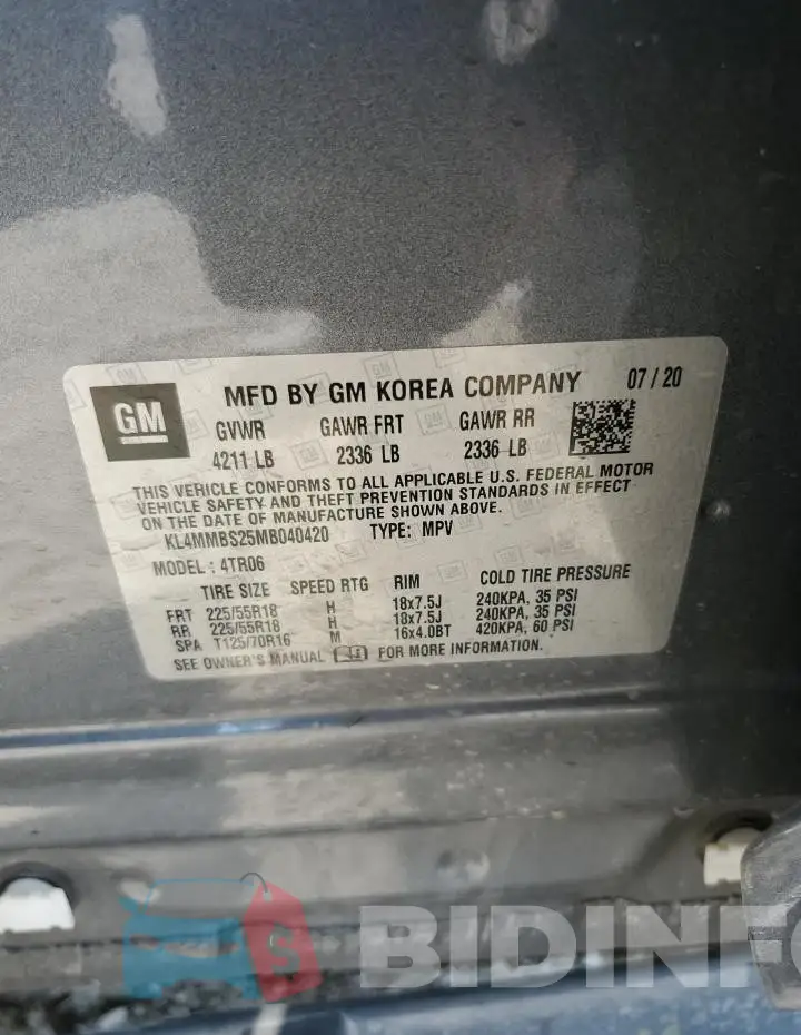 KL4MMBS25MB040420 Photo# 14