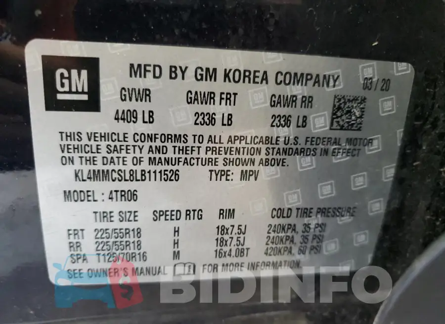 KL4MMCSL8LB111526 Photo# 13