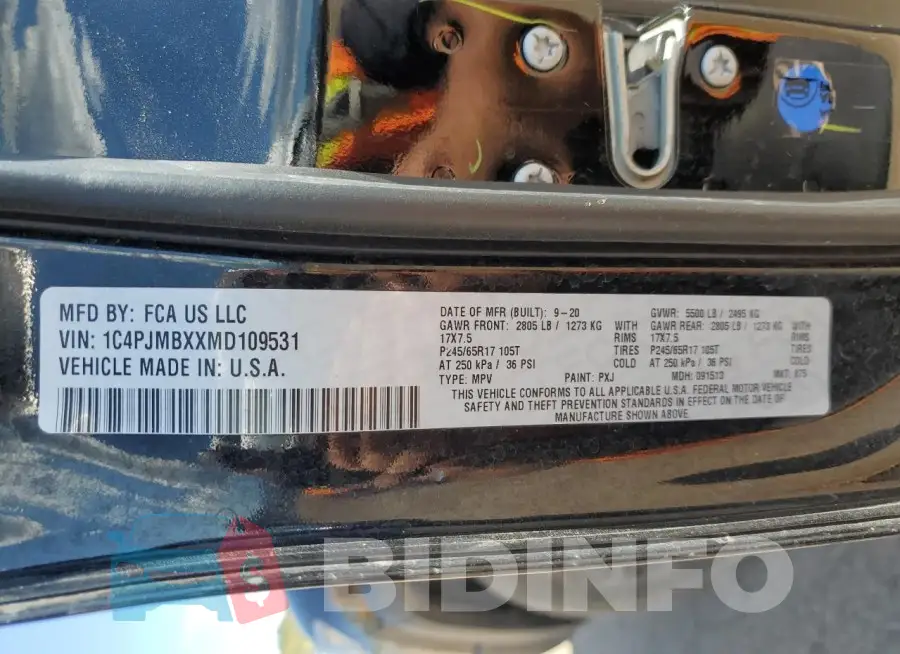 1C4PJMBXXMD109531 Photo# 13
