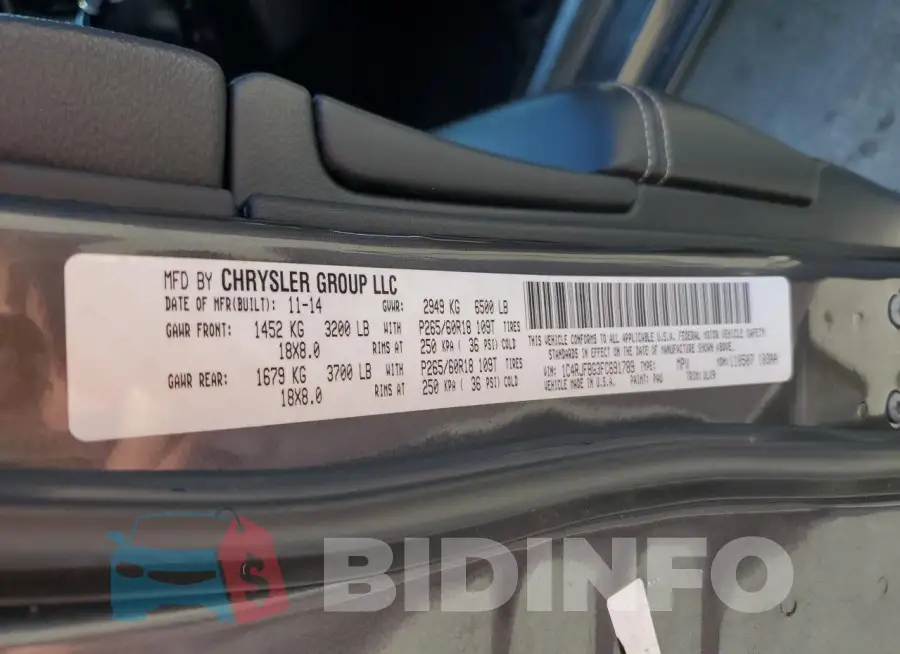 1C4RJFBG3FC691789 Photo# 13