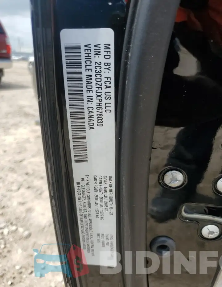 2C3CDZFJXPH678030 Photo# 12