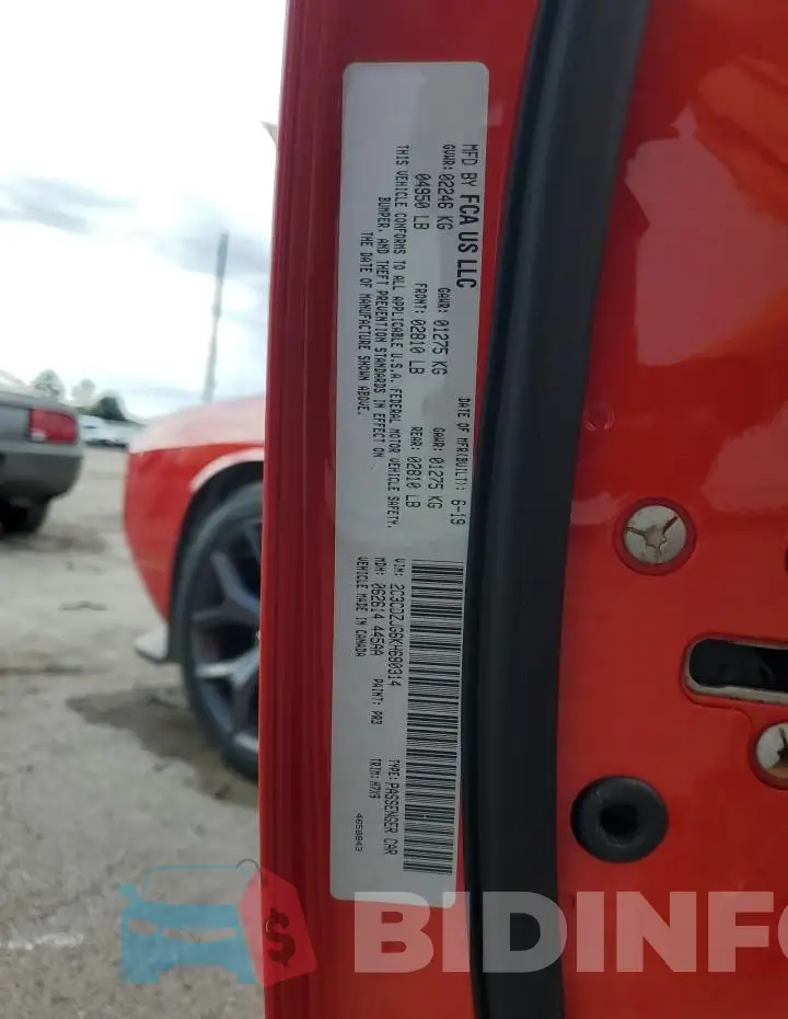2C3CDZJG6KH680314 Photo# 13