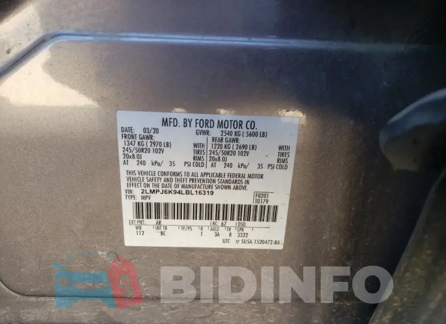 2LMPJ6K94LBL16319 Photo# 13