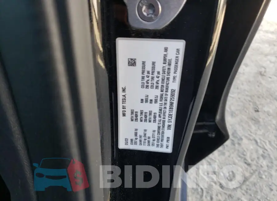 5YJ3E1EB9NF259092 Photo# 12