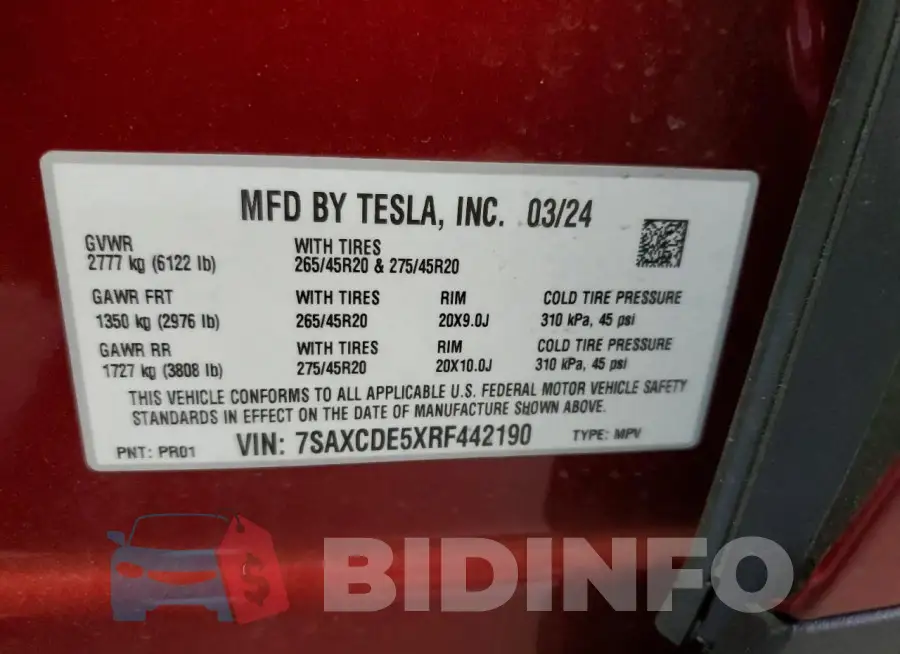 7SAXCDE5XRF442190 Photo# 12