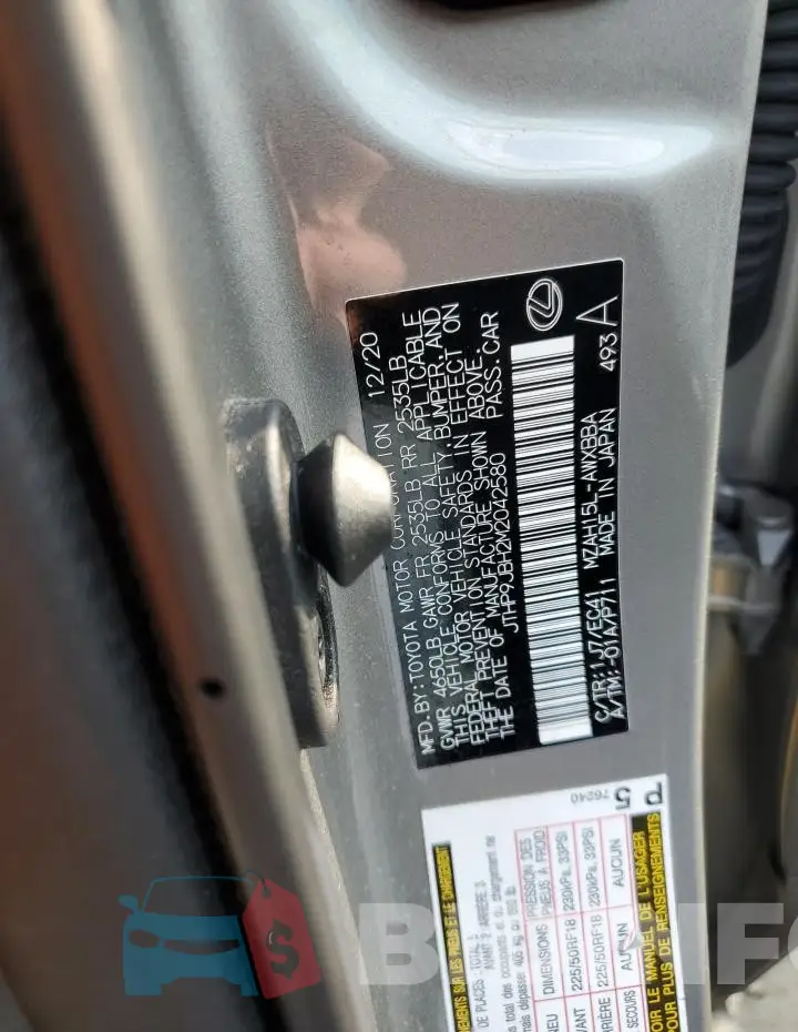 JTHP9JBH2M2042580 Photo# 13