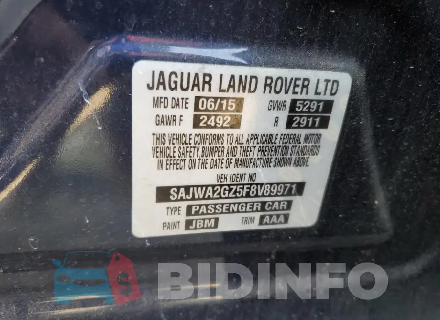 SAJWA2GZ5F8V89971 Photo# 12