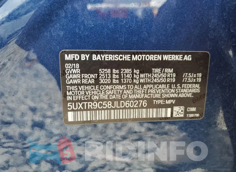 5UXTR9C58JLD60276 Photo# 13
