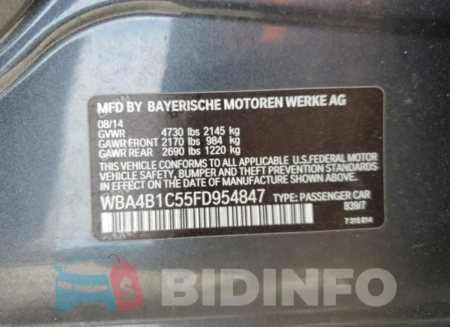 WBA4B1C55FD954847 Photo# 12