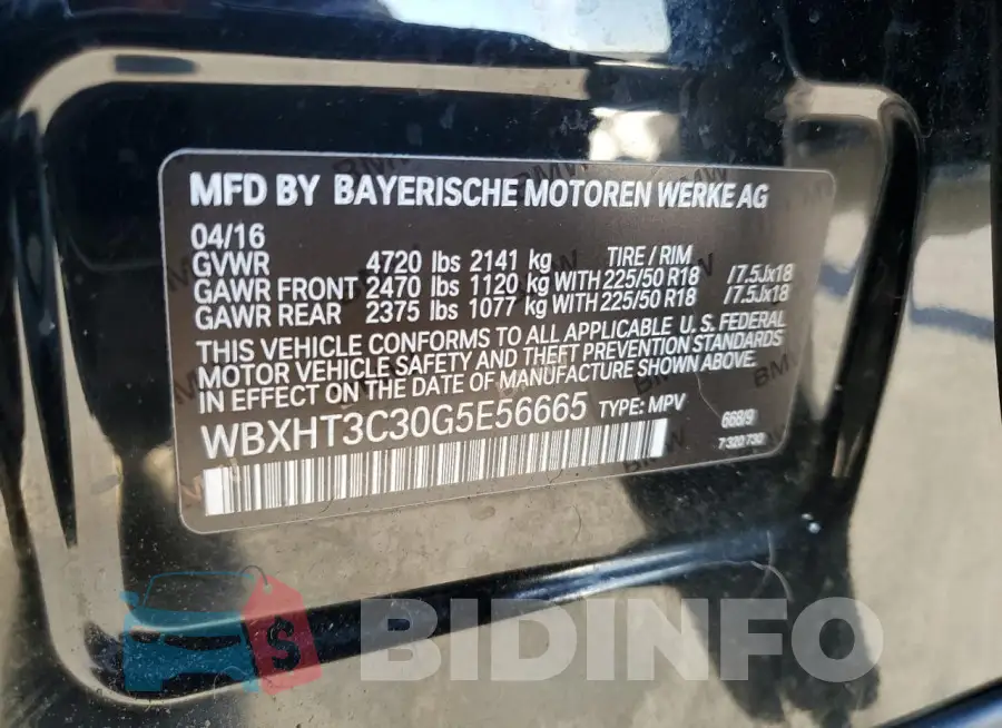 WBXHT3C30G5E56665 Photo# 13