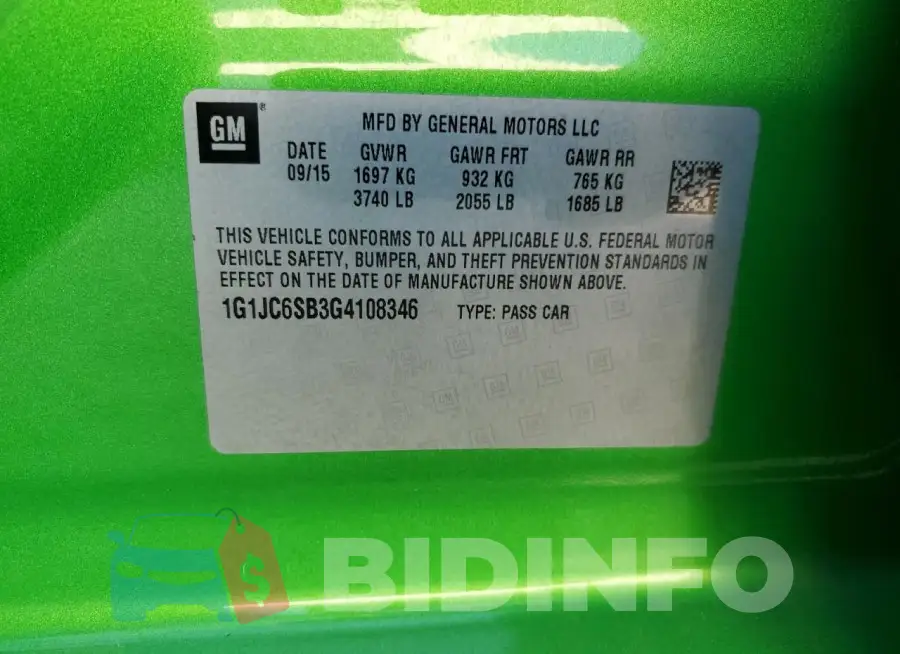 1G1JC6SB3G4108346 Photo# 12