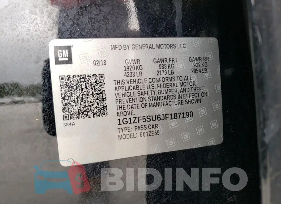 1G1ZF5SU6JF187190 Photo# 12