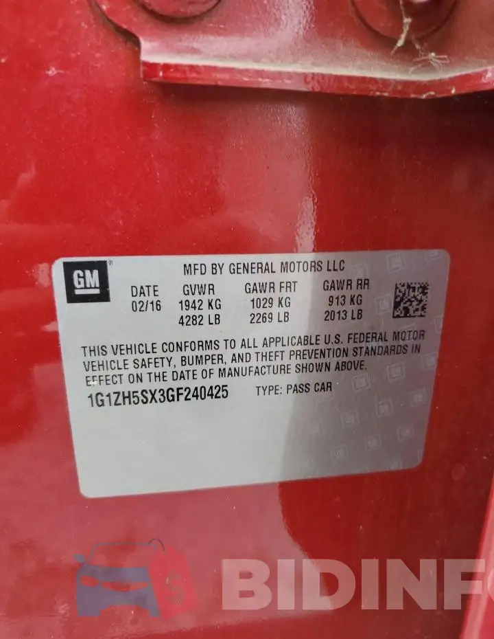 1G1ZH5SX3GF240425 Photo# 12