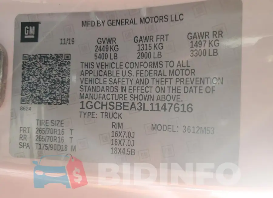 1GCHSBEA3L1147616 Photo# 12