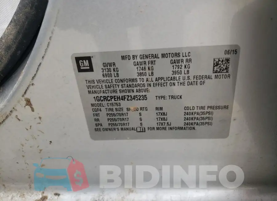1GCRCPEH4FZ345235 Photo# 12