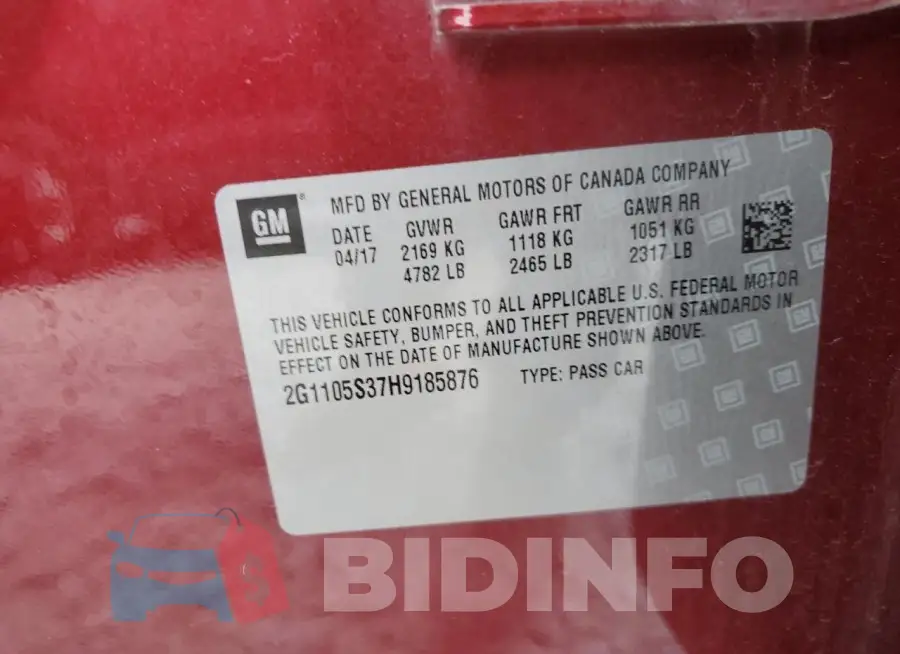 2G1105S37H9185876 Photo# 12