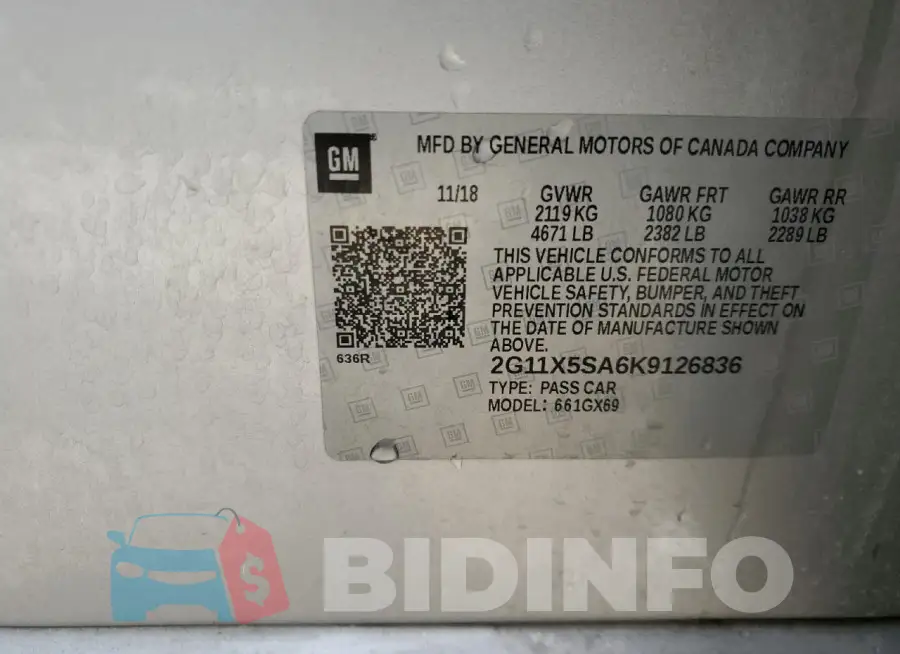 2G11X5SA6K9126836 Photo# 12