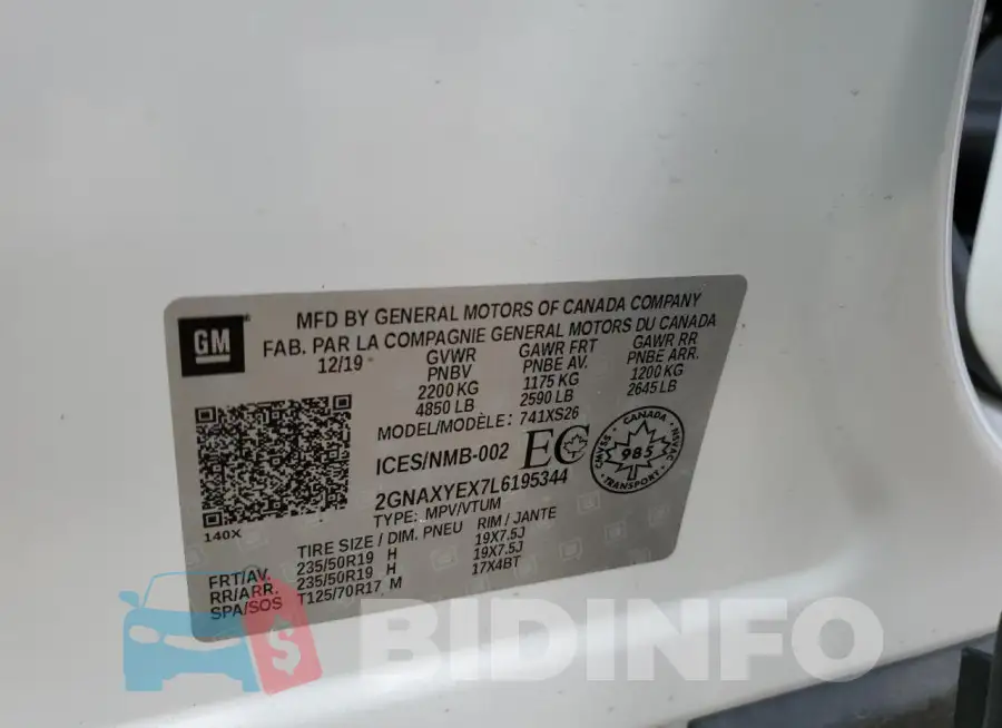 2GNAXYEX7L6195344 Photo# 13