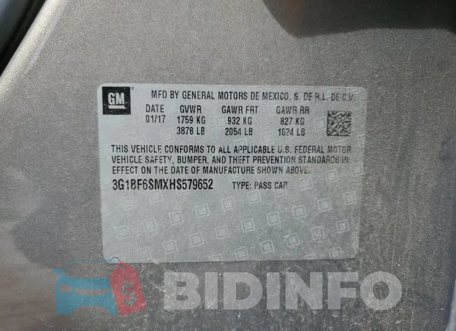 3G1BF6SMXHS579652 Photo# 13