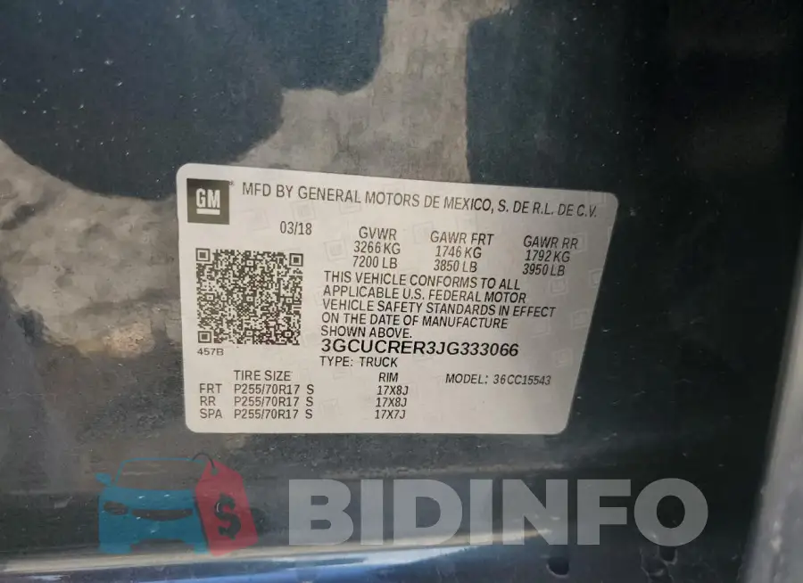 3GCUCRER3JG333066 Photo# 12