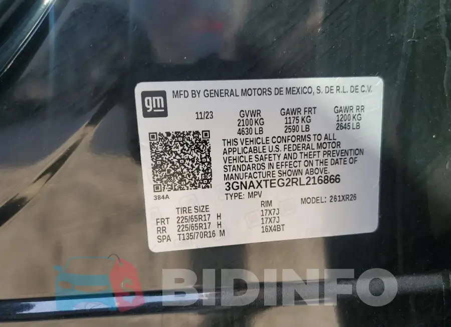 3GNAXTEG2RL216866 Photo# 13