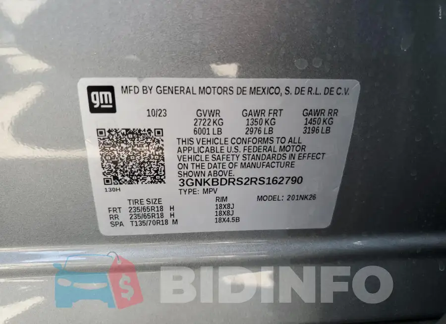 3GNKBDRS2RS162790 Photo# 13