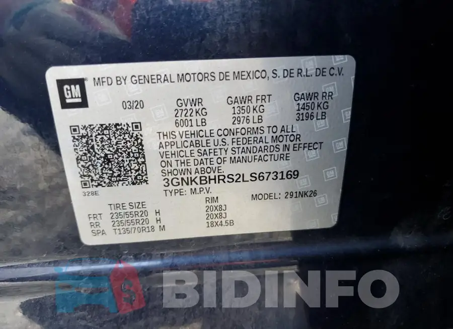 3GNKBHRS2LS673169 Photo# 14