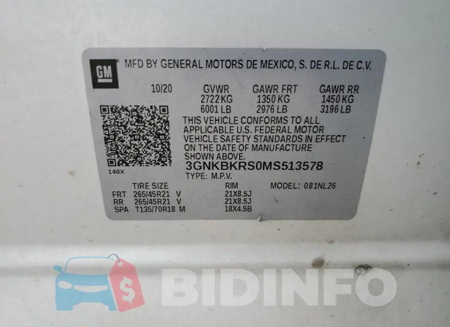 3GNKBKRS0MS513578 Photo# 14
