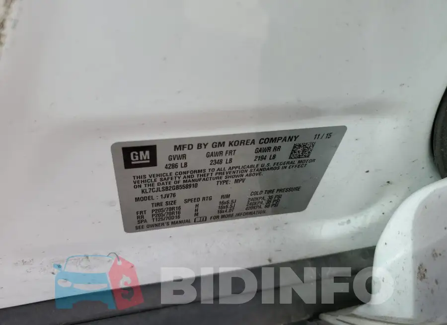 KL7CJLSB2GB558910 Photo# 13