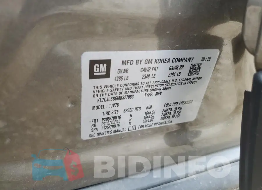 KL7CJLSB6MB327083 Photo# 13