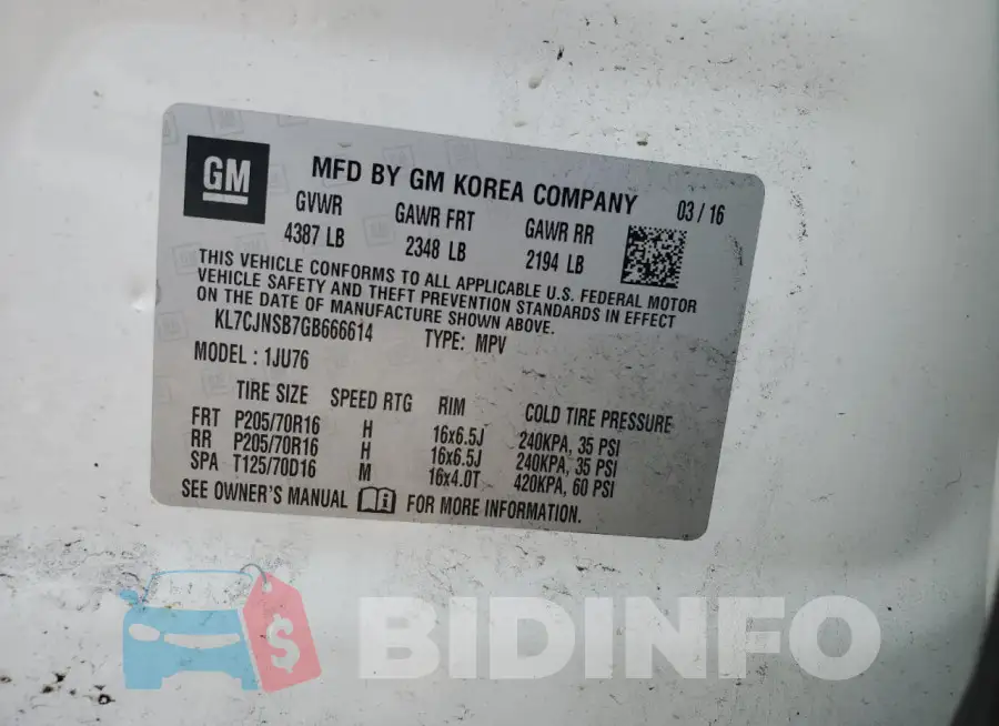 KL7CJNSB7GB666614 Photo# 12