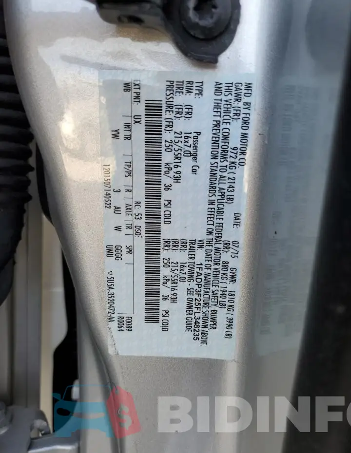 1FADP3F25FL348235 Photo# 12
